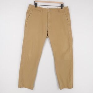 orSlow Chino Pants Mens L 34x27 Khaki Japan Cotton Military Utility Zip Fly